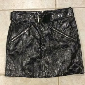 Bershka black leather skirt